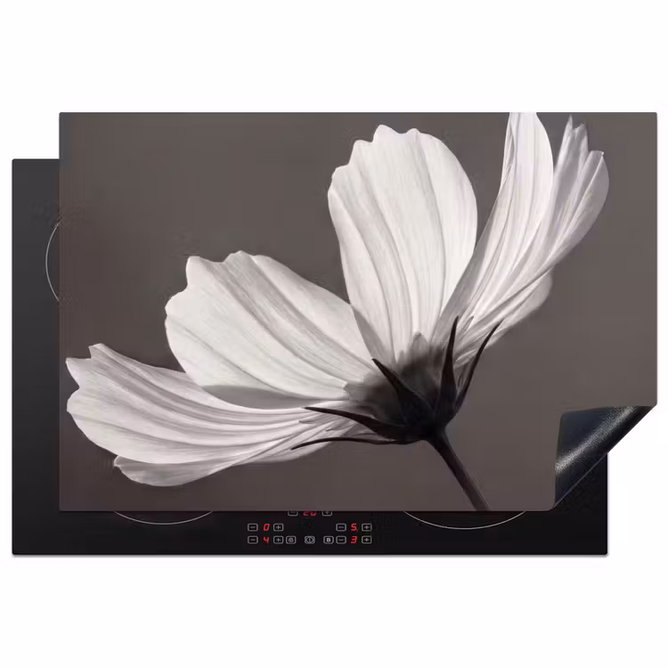 Inductie beschermer - Bloem - Minimalistisch - Zwart - Wit — 2