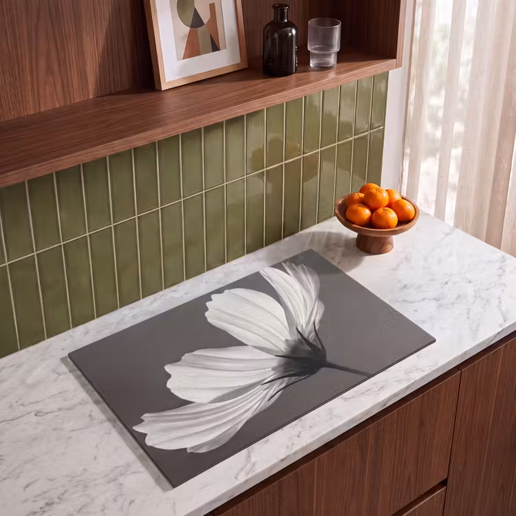 Inductie beschermer - Bloem - Minimalistisch - Zwart - Wit — 4
