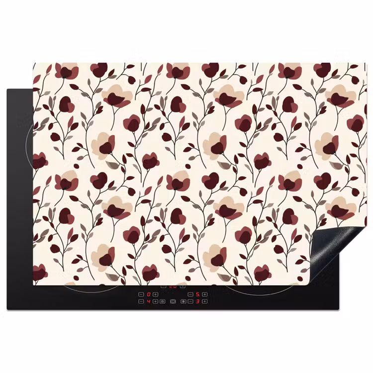 Inductie beschermer - Bloemen - Botanisch - Bordeaux — 2
