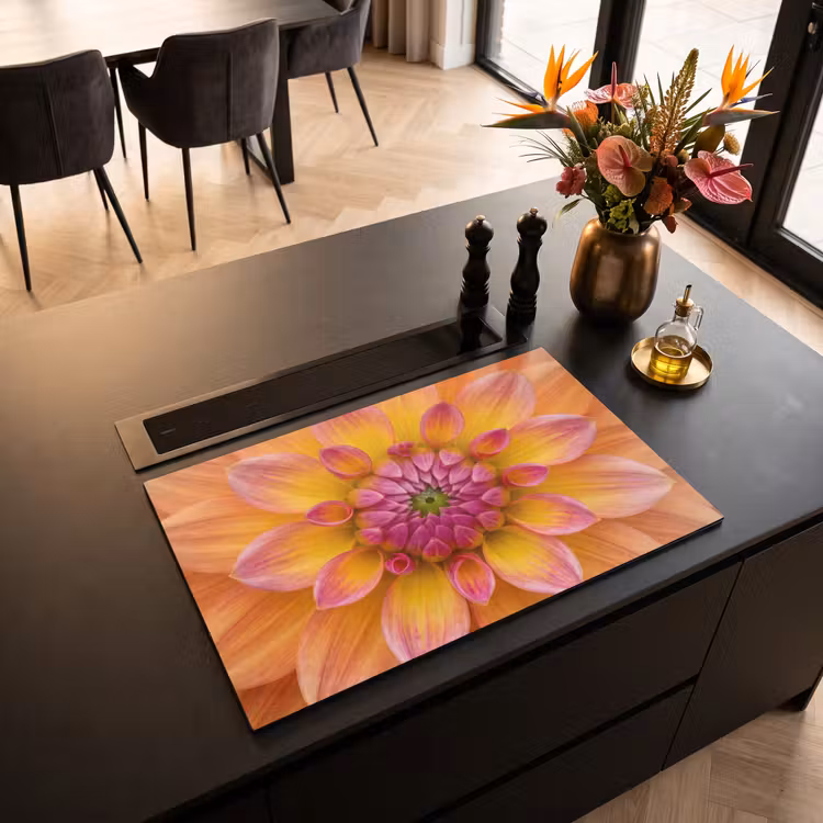 Inductie beschermer - Dahlia - Bloem - Oranje — 3