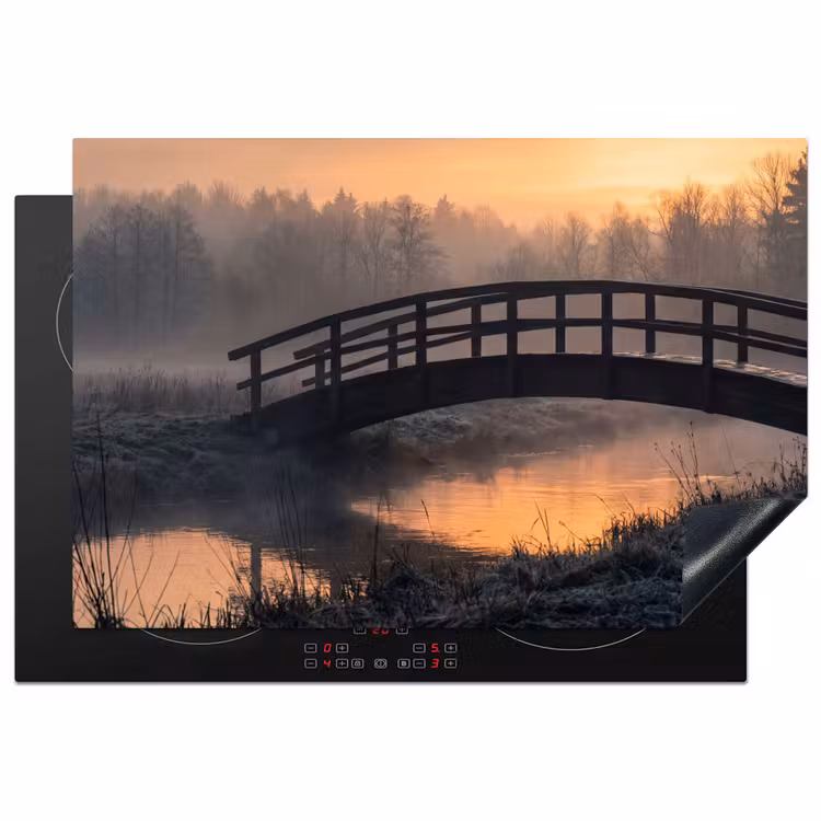 Inductie beschermer - Brug - Mist - Bomen - Water — 2