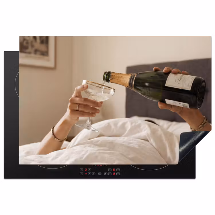 Inductie beschermer - Champagne - Bed - Bubbels — 1