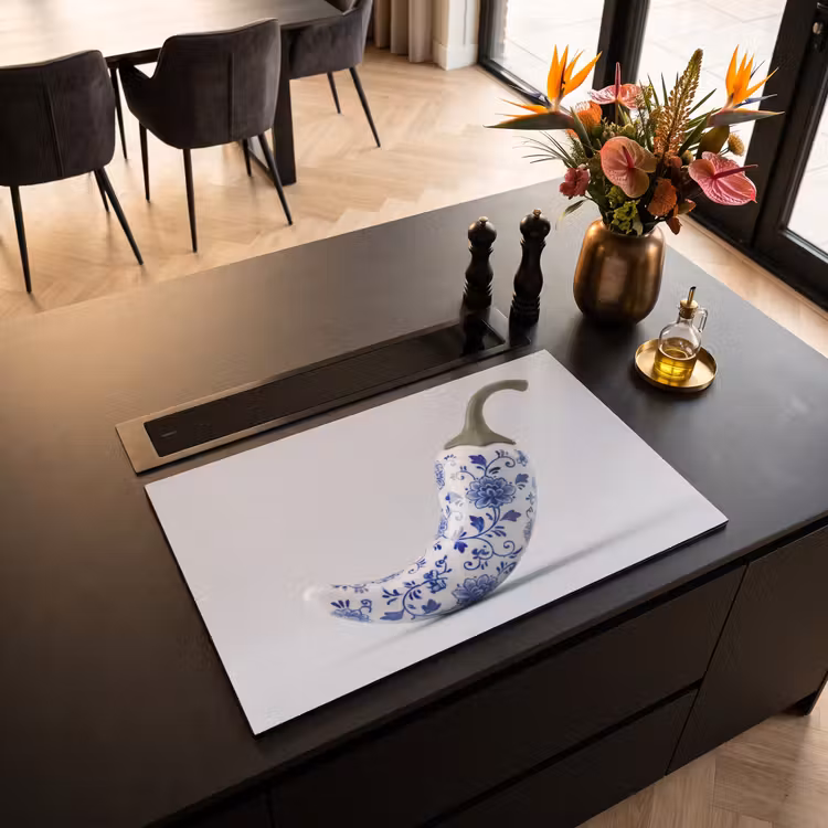 Inductie beschermer - Chilipeper - Keramiek - Blauw — 3