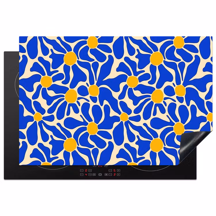 Inductie beschermer - Abstract - Bloem - Blauw — 1