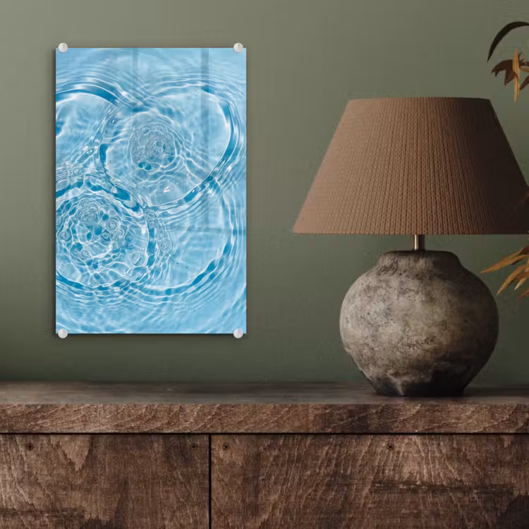 Glas schilderij - Water - Blauw - bubbels — 4