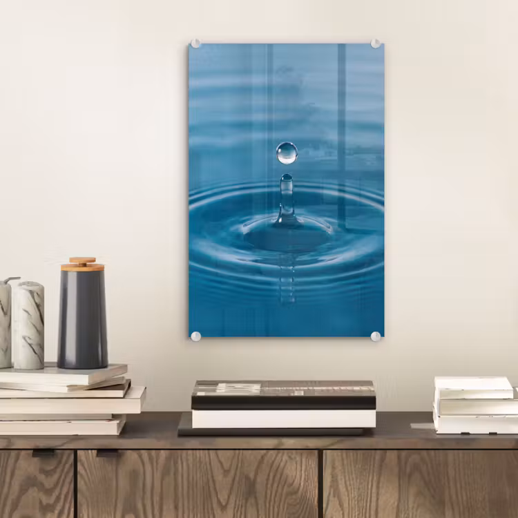 Glas schilderij - Waterdruppel - Water - Oppervlakte — 2