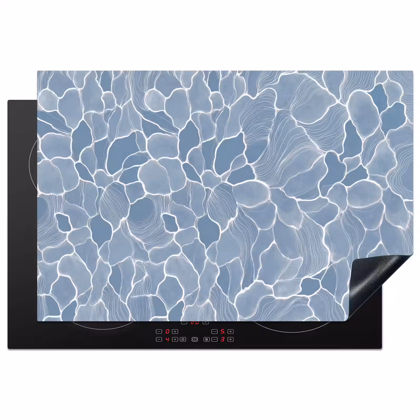 Inductie beschermer - Abstract - Blauw - Bladeren — 1