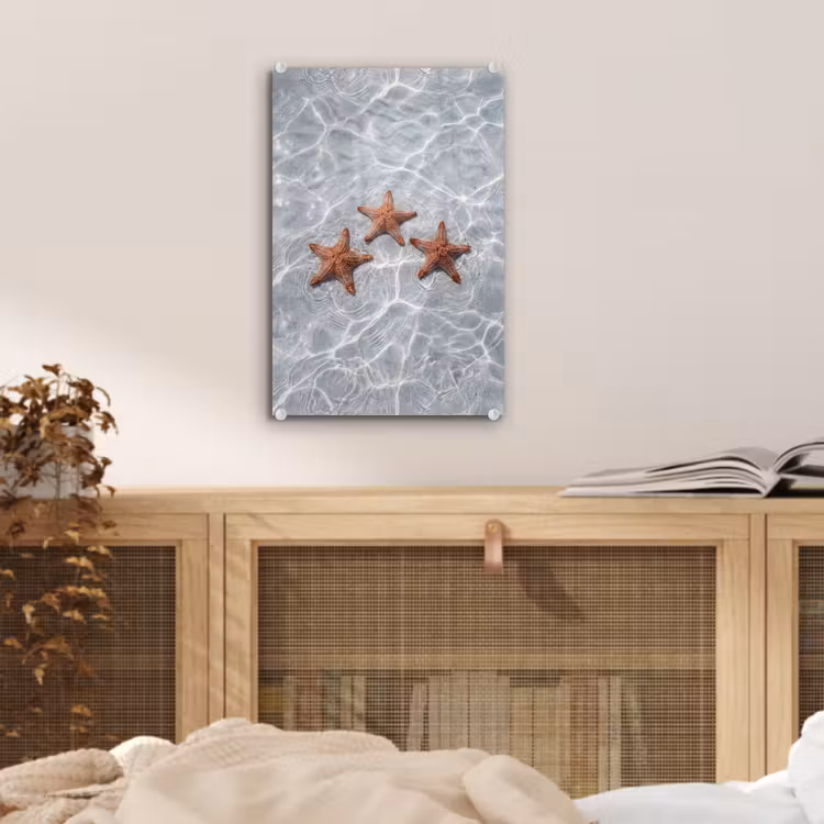 Glas schilderij - Zeesterren - Water - Helder — 5
