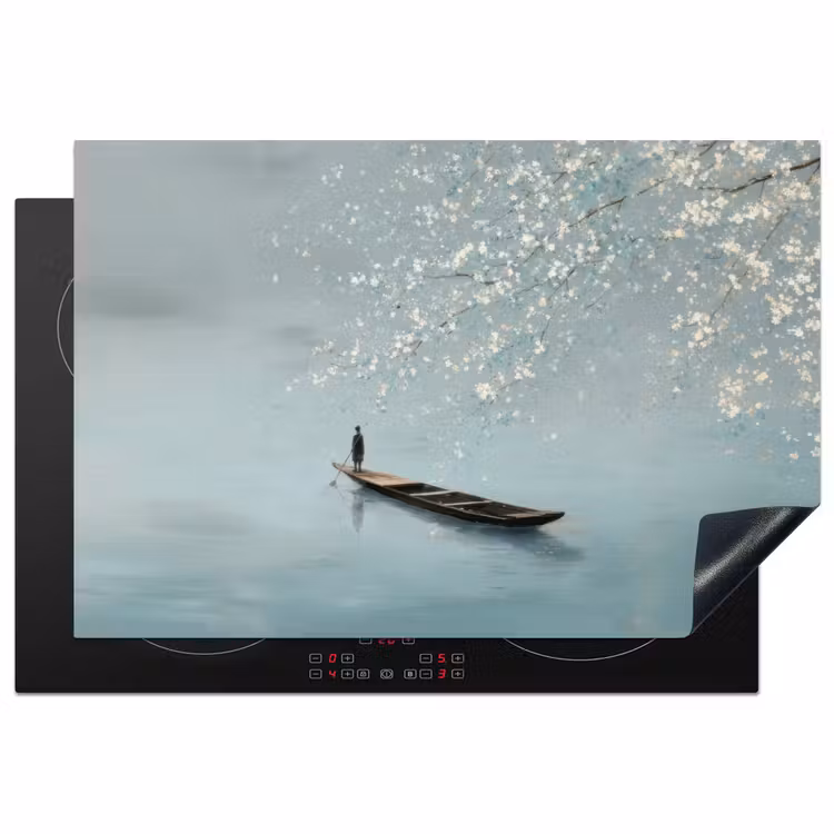 Inductie beschermer - Bloesems - Minimalistisch - Wateroppervlak - Boot — 2