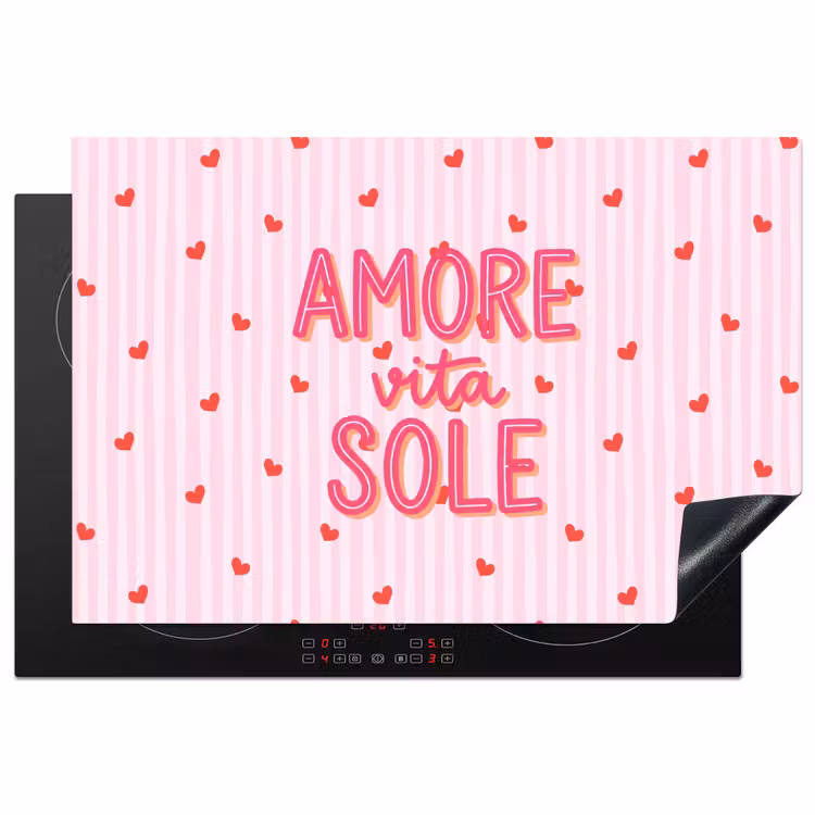 Inductie beschermer - Amore vita sole - Roze - Hartjes — 2