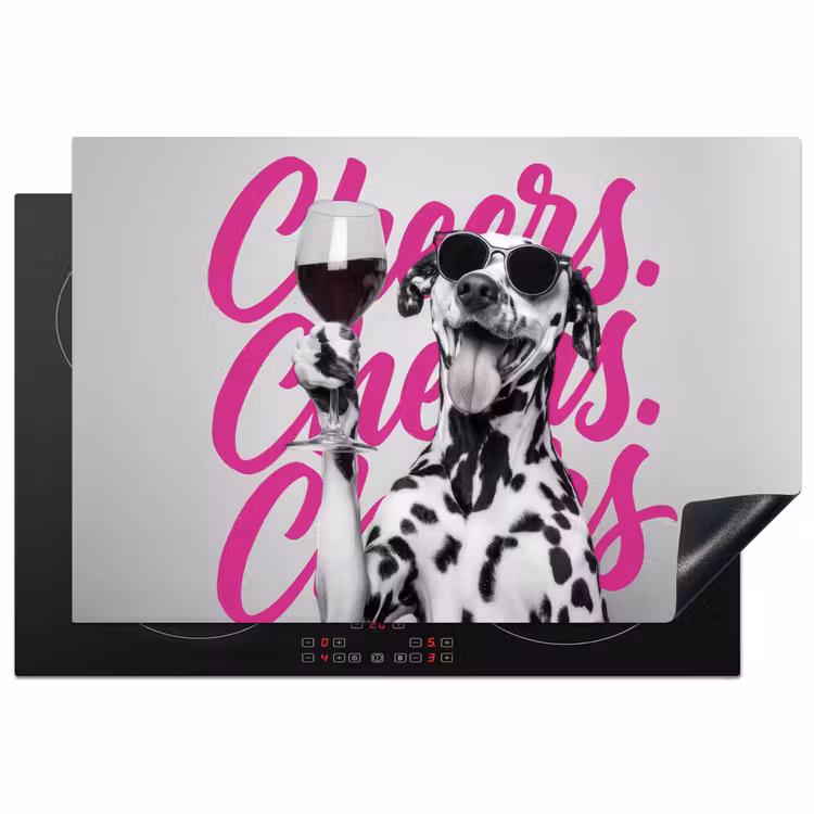 Inductie beschermer - Cheers - Hond - Roze - Wijn — 1