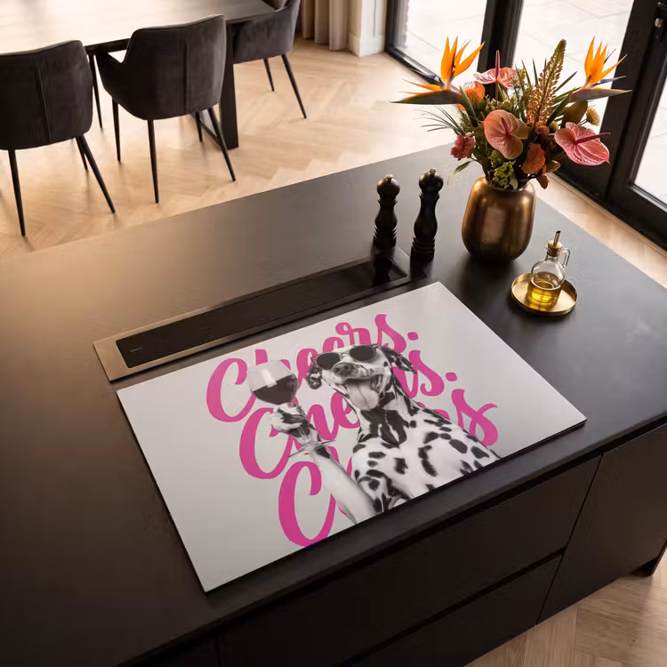 Inductie beschermer - Cheers - Hond - Roze - Wijn — 3