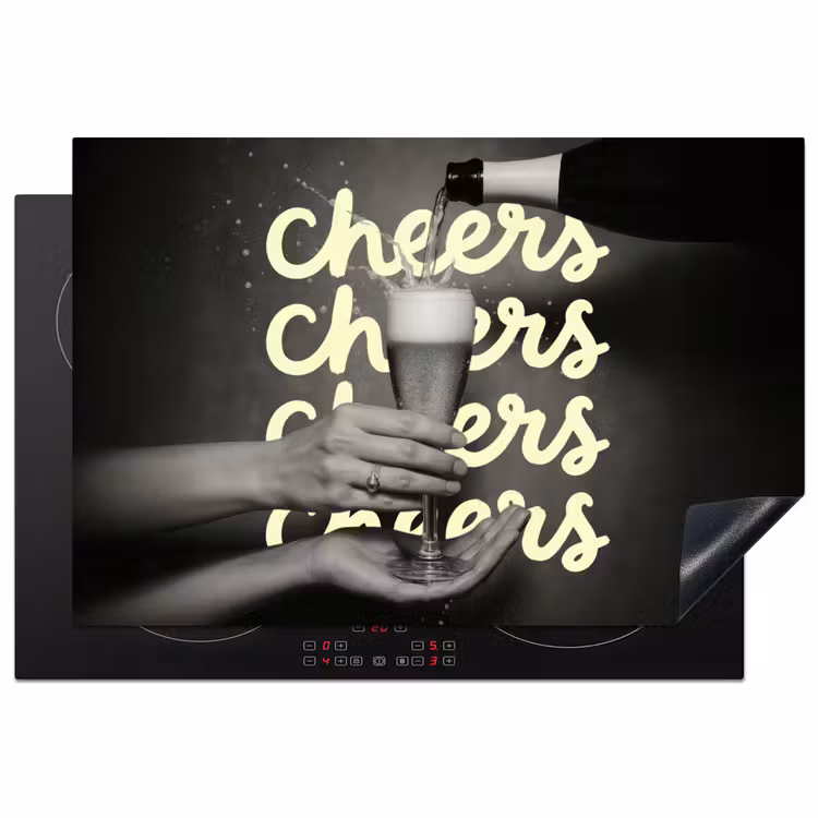 Inductie beschermer - Cheers - Wijn - Zwart - Wit — 1