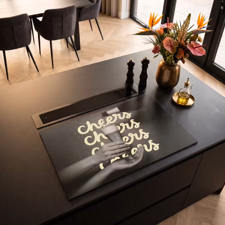 Inductie beschermer - Cheers - Wijn - Zwart - Wit — 3