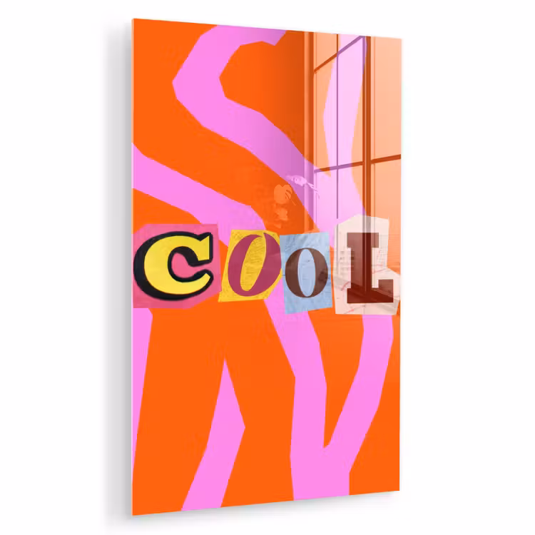 Glas schilderij - Zebraprint - Grafisch - COOL - Oranje — 1