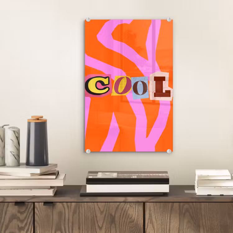 Glas schilderij - Zebraprint - Grafisch - COOL - Oranje — 2