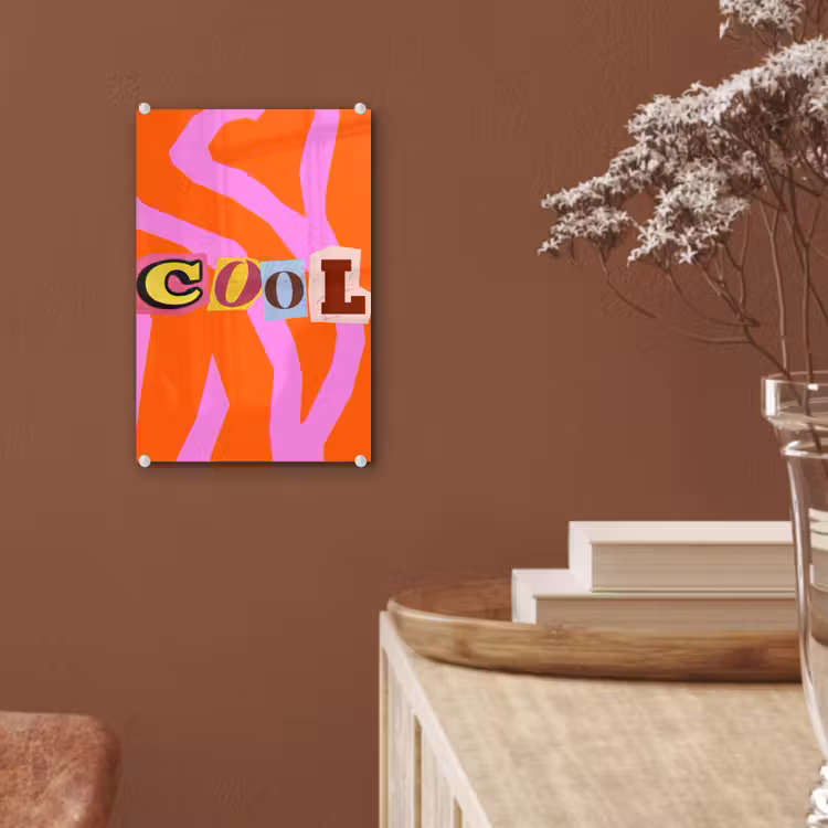 Glas schilderij - Zebraprint - Grafisch - COOL - Oranje — 6