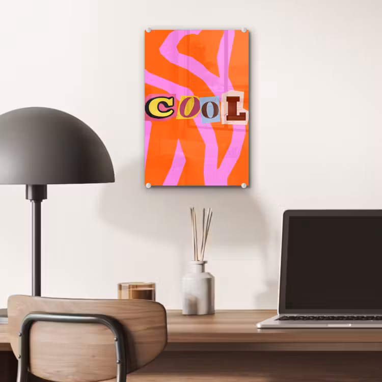 Glas schilderij - Zebraprint - Grafisch - COOL - Oranje — 7