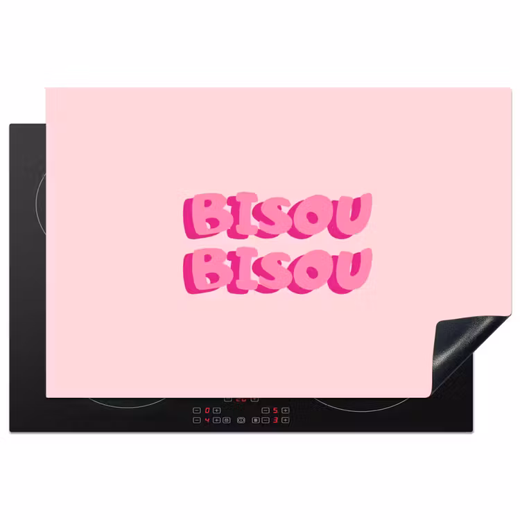 Inductie beschermer - Bisou - Roze - Dikke letters — 2
