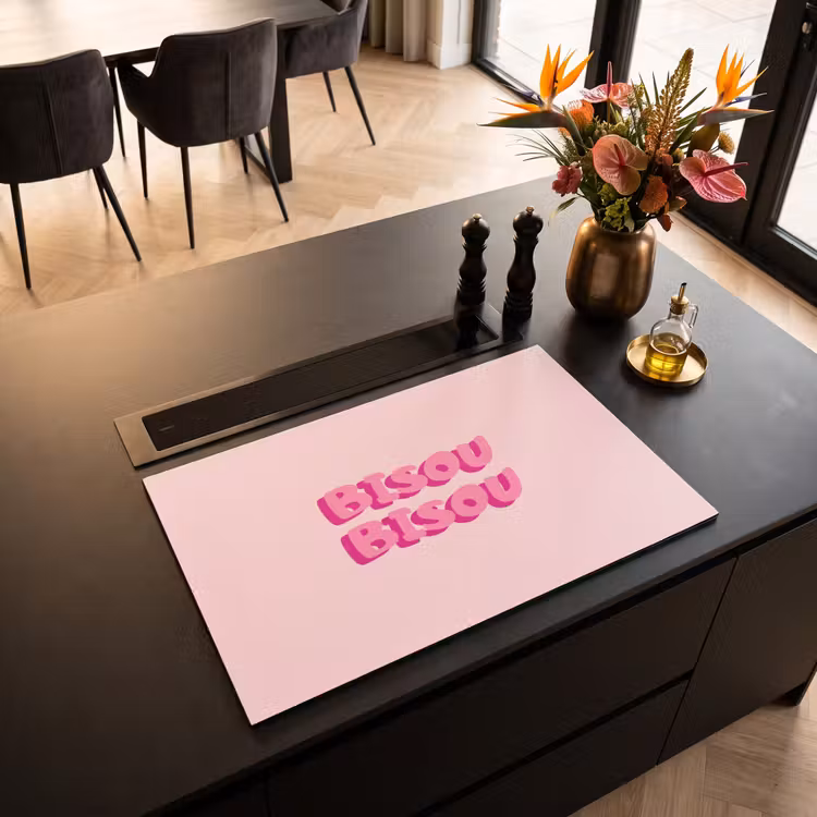 Inductie beschermer - Bisou - Roze - Dikke letters — 3