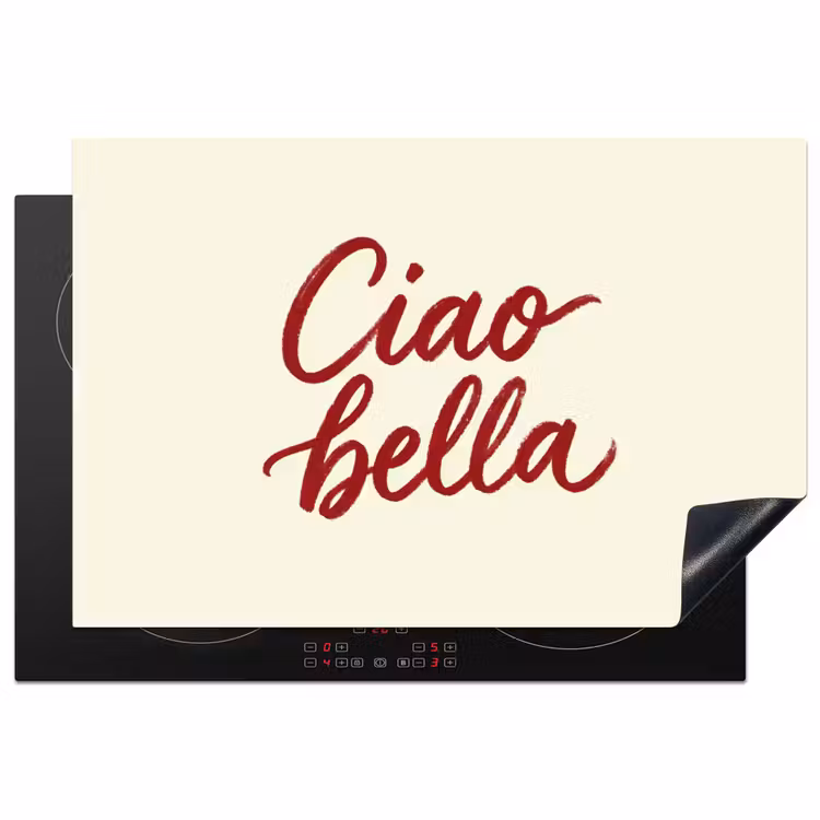 Inductie beschermer - Ciao bella - Rood - Wit - Minimalistisch — 2