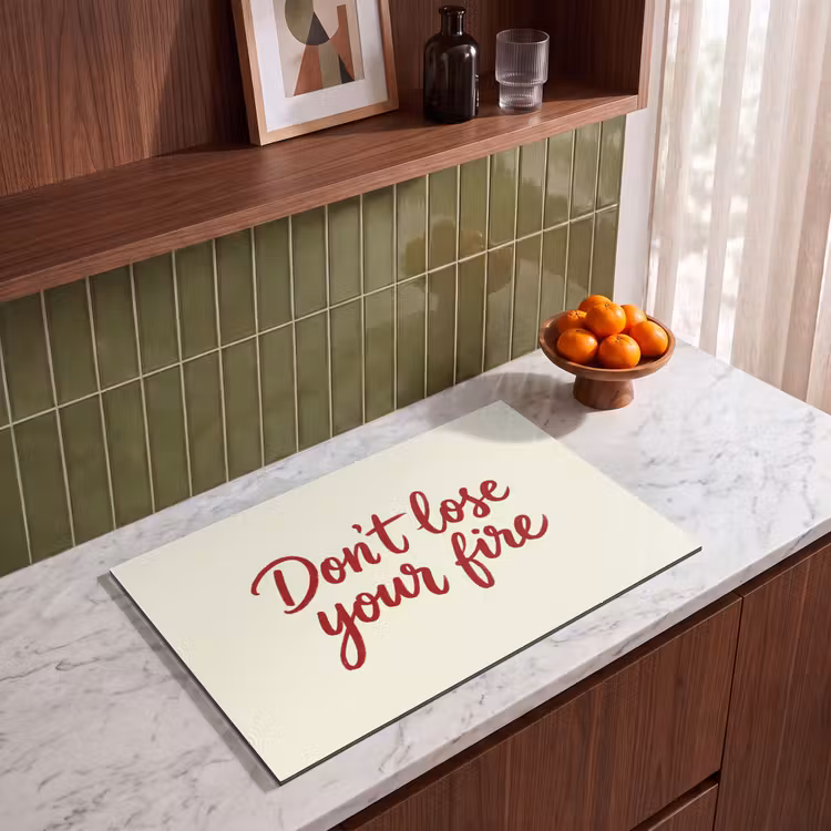 Inductie beschermer - Don't lose your fire - Rood - Wit - Minimalistisch — 4