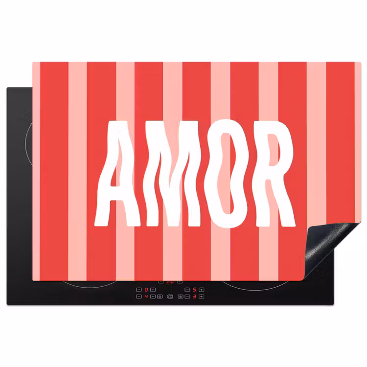 Inductie beschermer - Amor - Strepen - Rood - Roze — 1