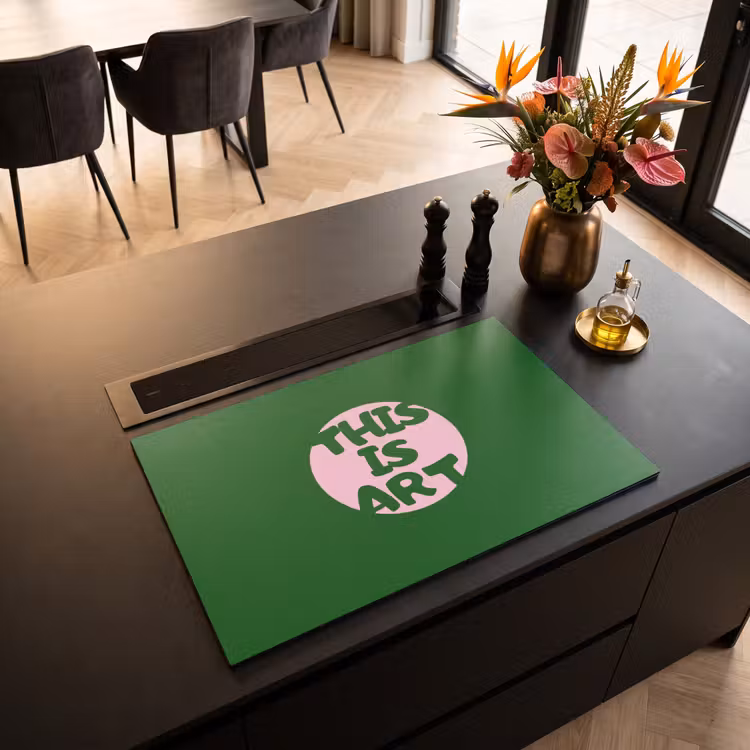 Inductie beschermer - Cirkel - Roze - Tekst - Art — 3