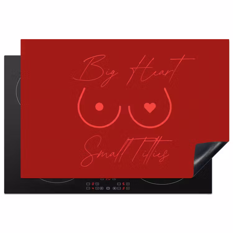 Inductie beschermer - big heart small titties - Hart - Rood — 1