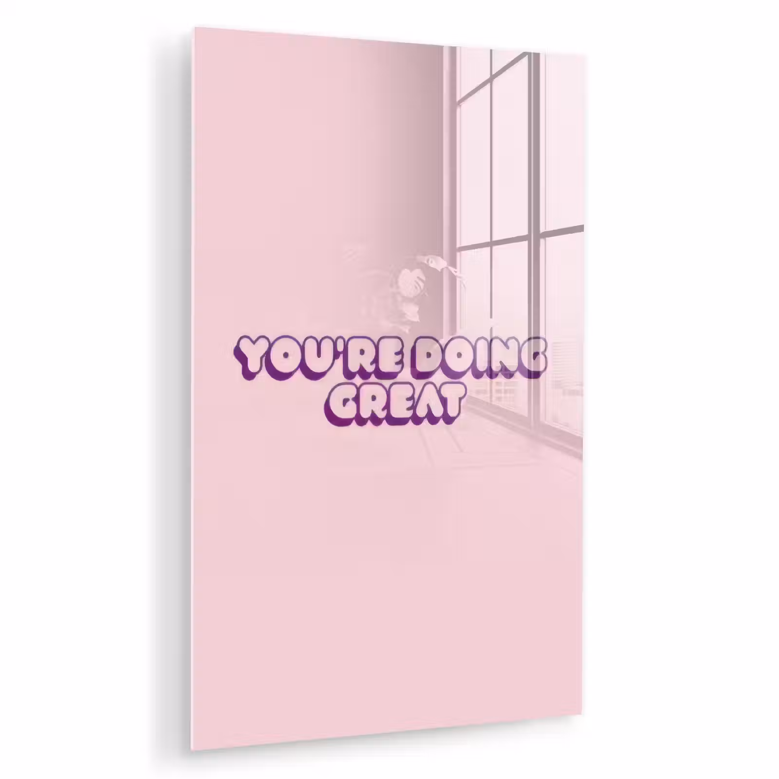 Glas schilderij - You're doing great - roze - 3D — 1