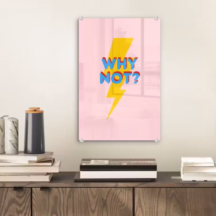Glas schilderij - Why not - Bliksem - Roze — 2