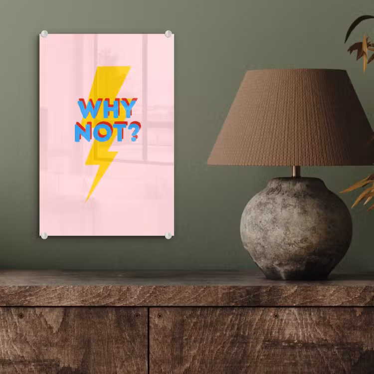 Glas schilderij - Why not - Bliksem - Roze — 4
