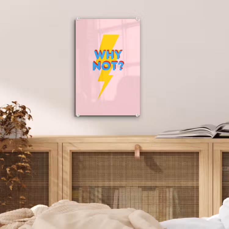 Glas schilderij - Why not - Bliksem - Roze — 5