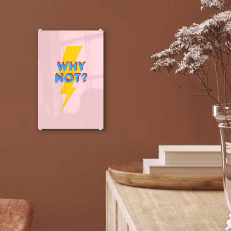 Glas schilderij - Why not - Bliksem - Roze — 6