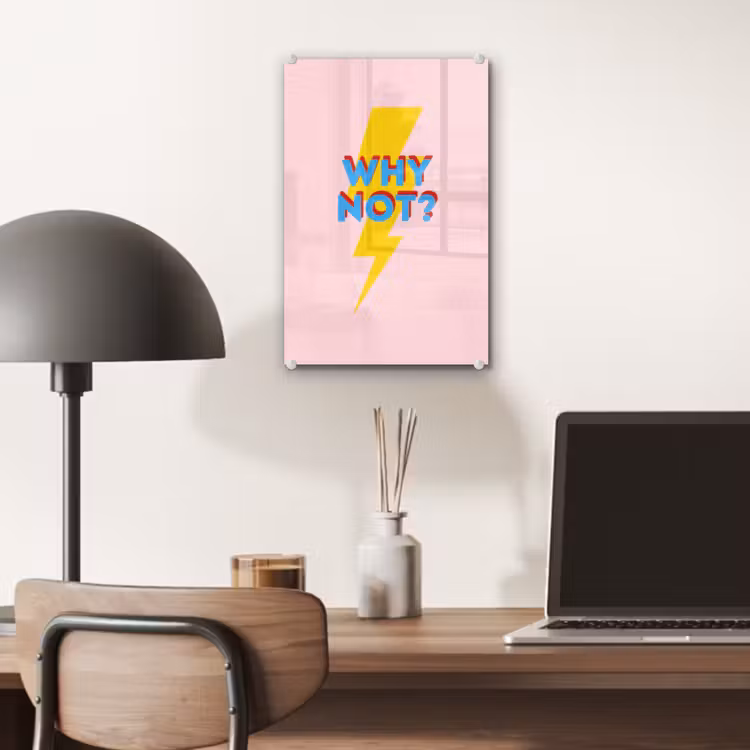 Glas schilderij - Why not - Bliksem - Roze — 7