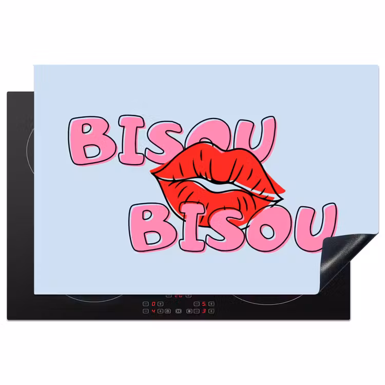 Inductie beschermer - Bisou - Blauw - Roze - Lippen — 2