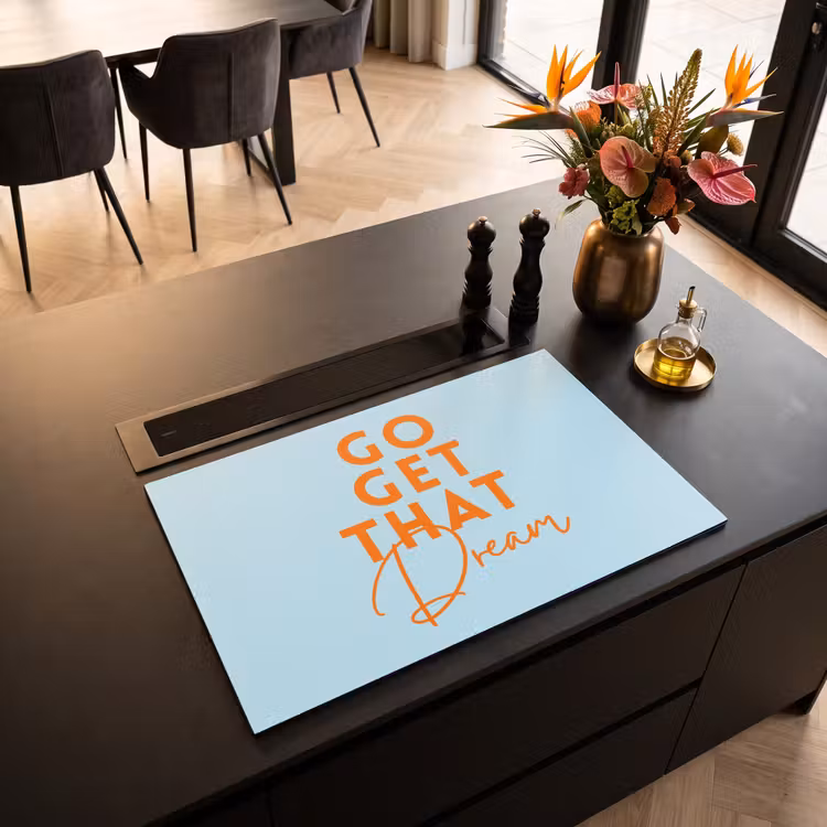 Inductie beschermer - Blauw - Oranje - Tekst — 3