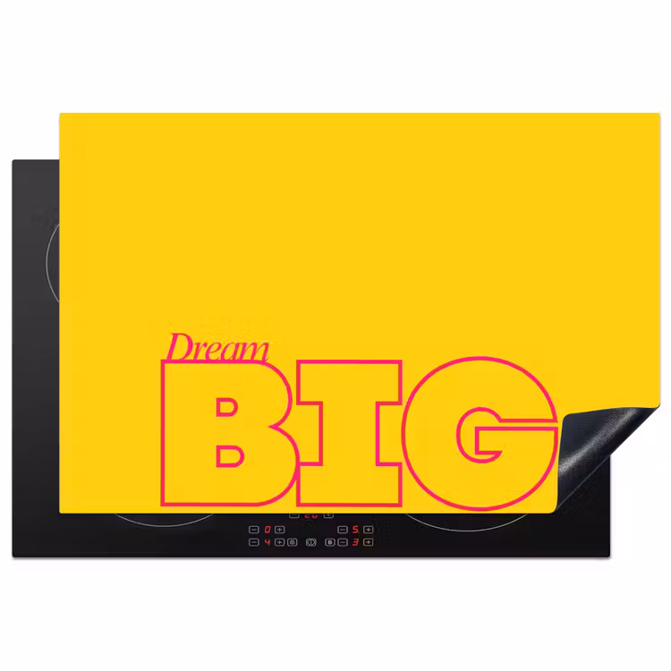 Inductie beschermer - Dream big - Geel - Grafisch — 1