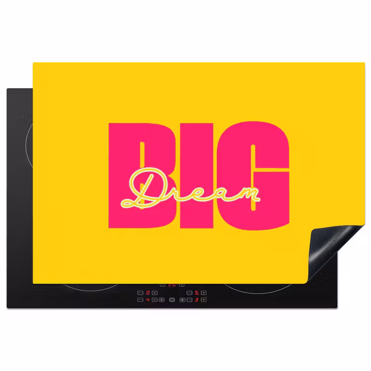 Inductie beschermer - Dream big - Geel - Roze — 1
