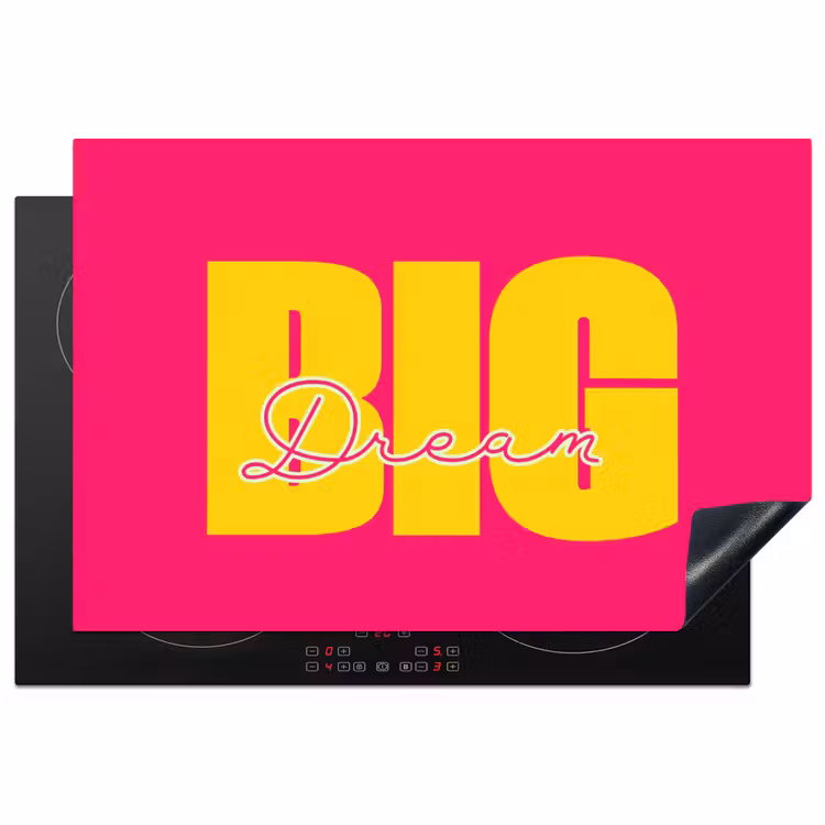 Inductie beschermer - Dream big - Roze - Geel - Minimalistisch — 2