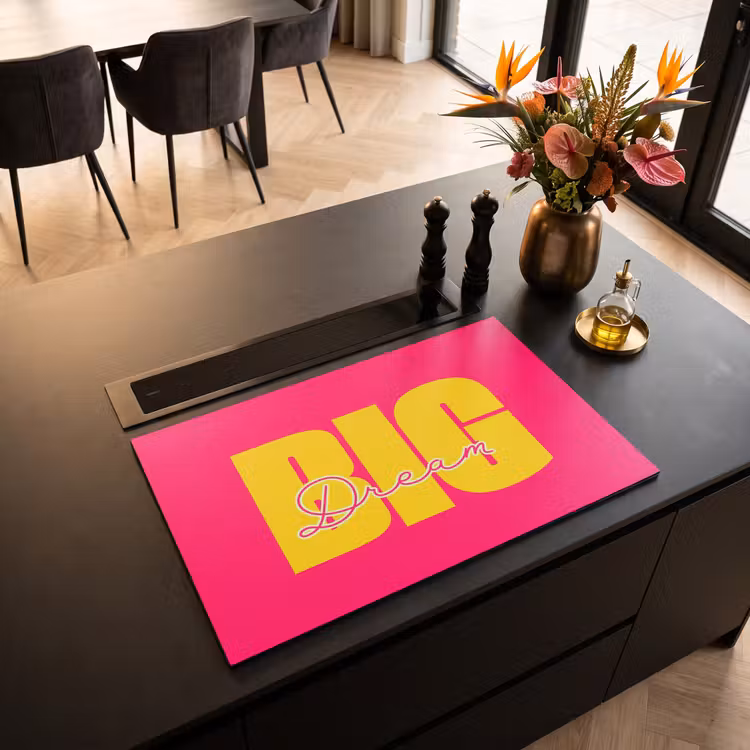 Inductie beschermer - Dream big - Roze - Geel - Minimalistisch — 3