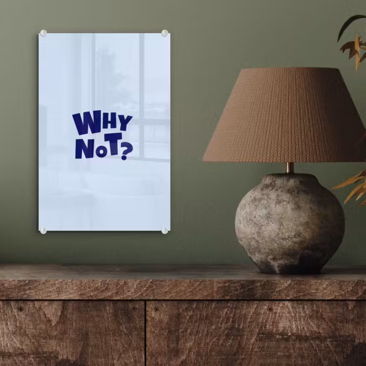 Glas schilderij - Why not - Blauw - Licht blauw - Quote — 4