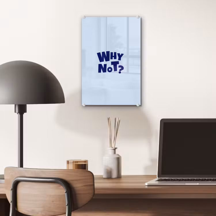 Glas schilderij - Why not - Blauw - Licht blauw - Quote — 7