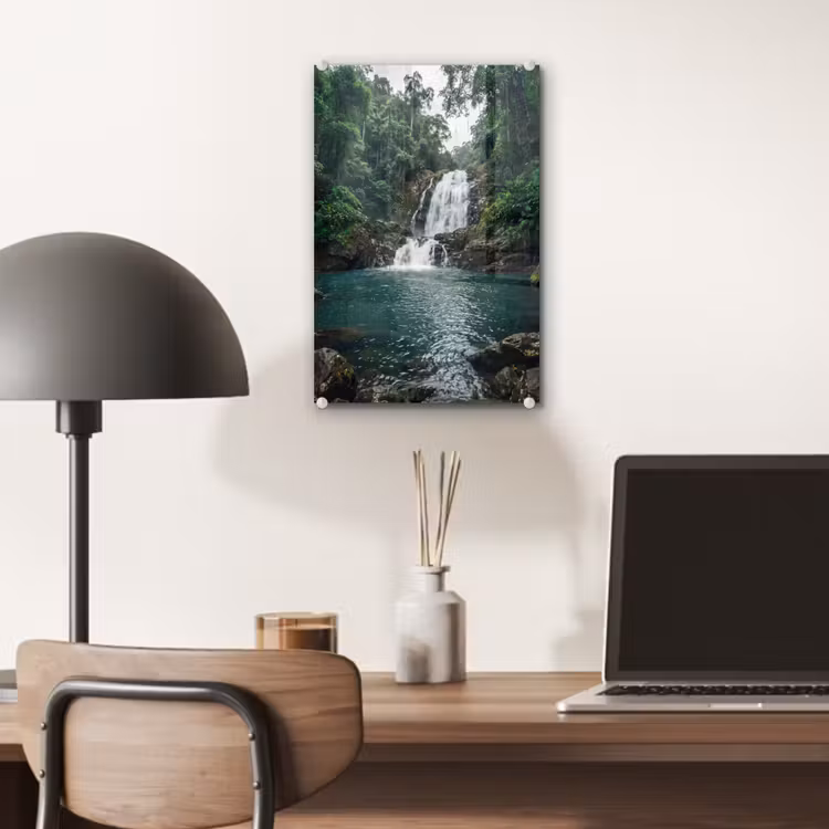 Glas schilderij - Waterfall - Forest - Nature - Greenkhgyguyg — 7