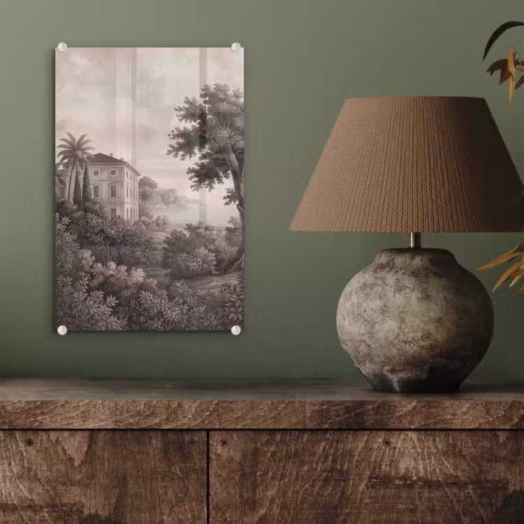 Glas schilderij - Zee - Villa - Beige — 4