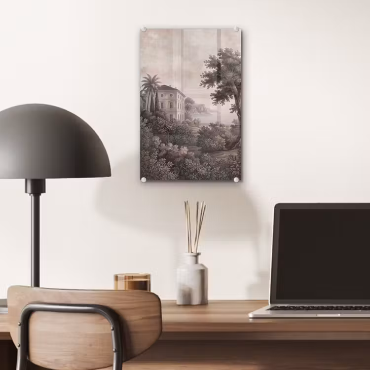 Glas schilderij - Zee - Villa - Beige — 7