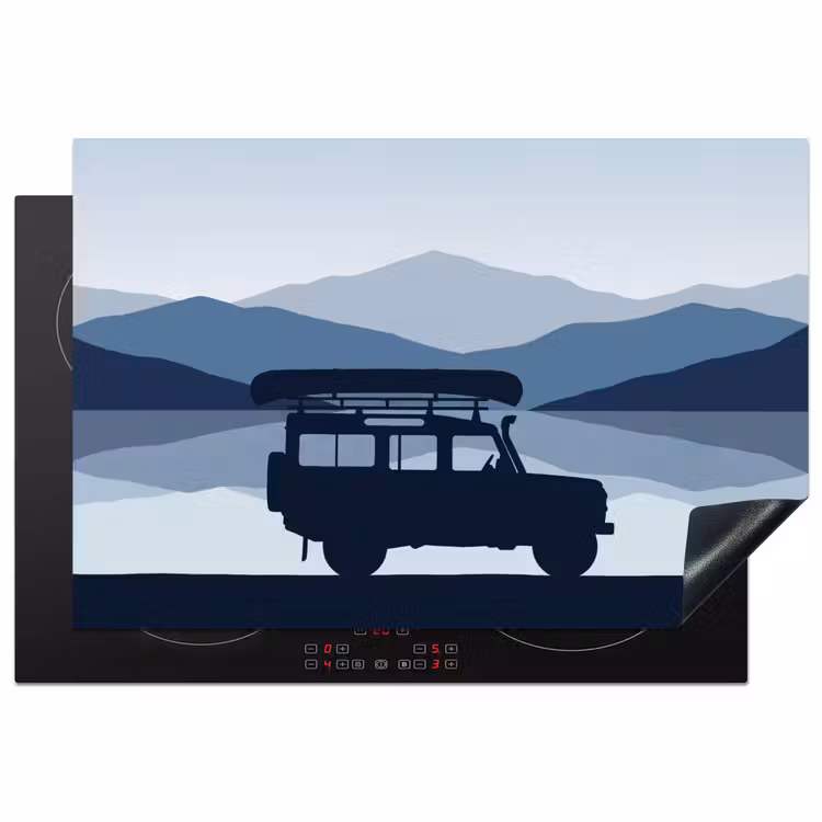 Inductie beschermer - Auto - Meer - Bergen - Blauw — 2