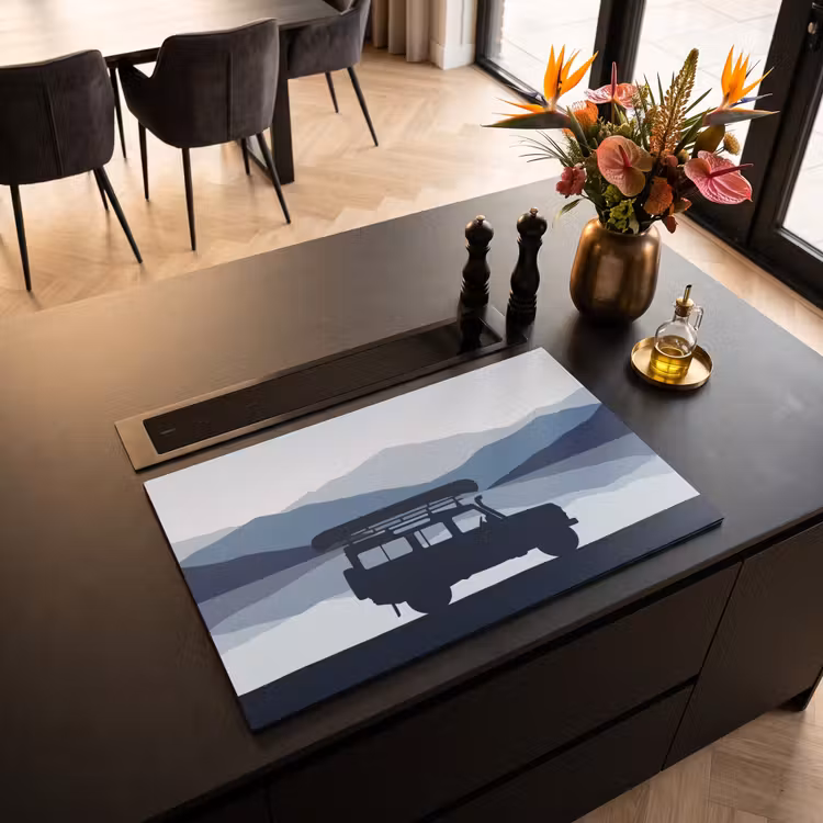 Inductie beschermer - Auto - Meer - Bergen - Blauw — 3