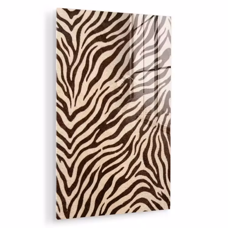 Glas schilderij - Zebra - Strepen - Bruin — 1