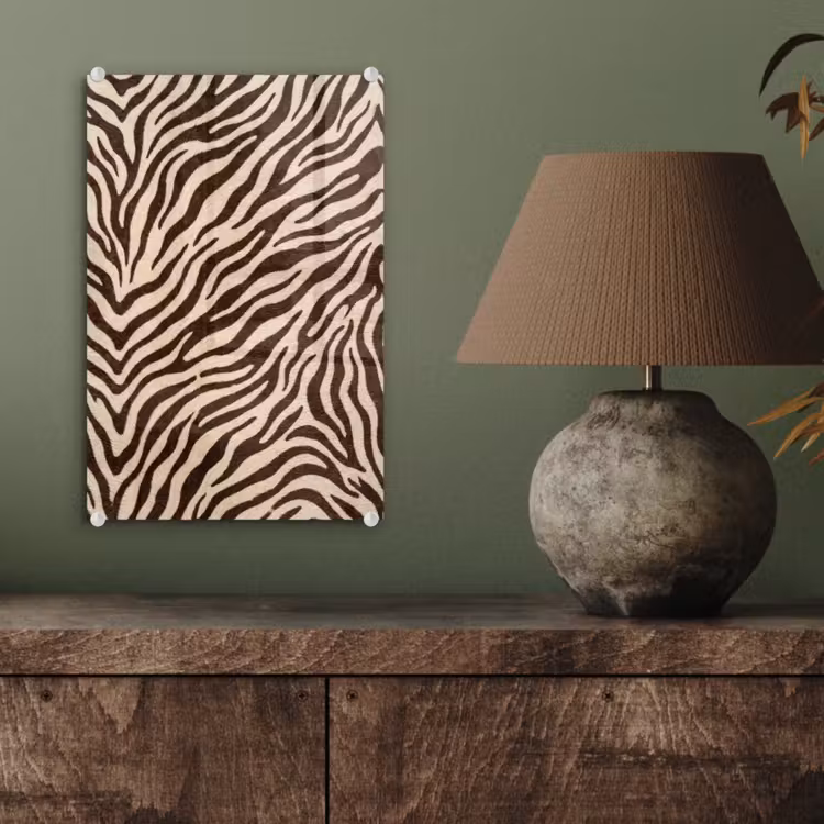 Glas schilderij - Zebra - Strepen - Bruin — 4
